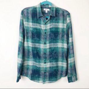 The Rail green plaid button down shirt
